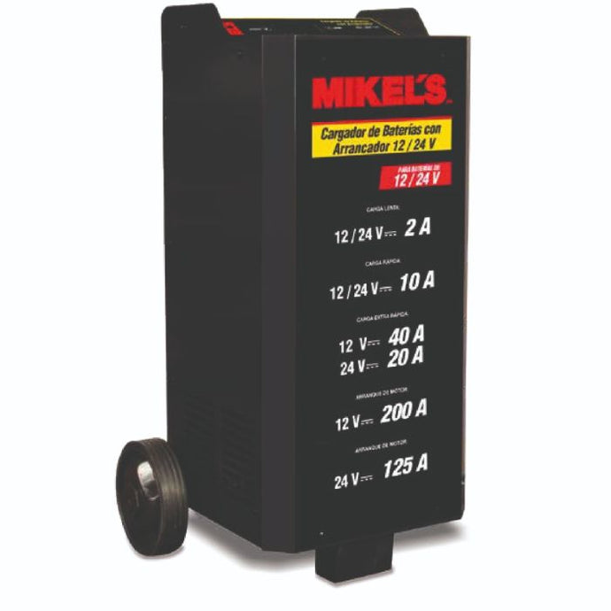 Cargador para baterias 12/24 V con arrancador Marca Mikel´s