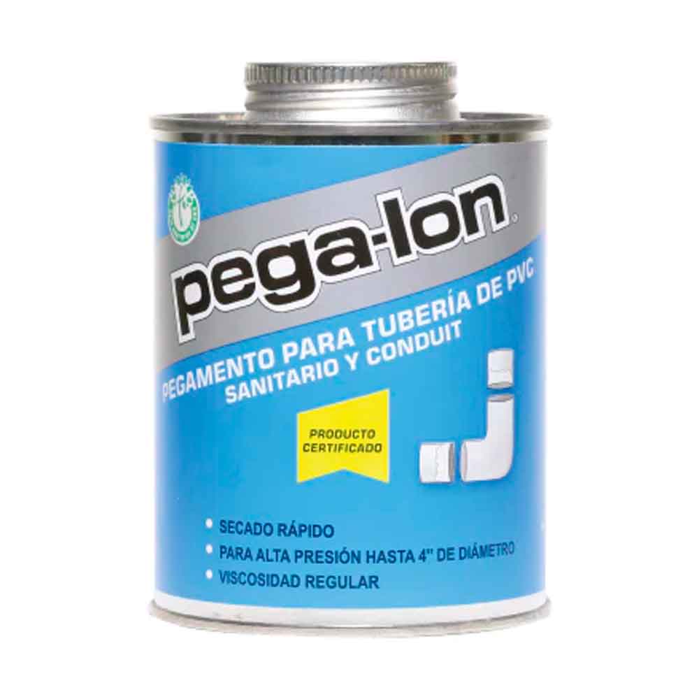 PEGAMENTO AZUL 145 ML PARA TUBERIA DE PVC RIGIDO HASTA 4" EN CED. 40 O 2" EN CED. 80 PEGALON