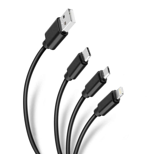 Cable 3 en 1 usb a lightning/micro/usb c